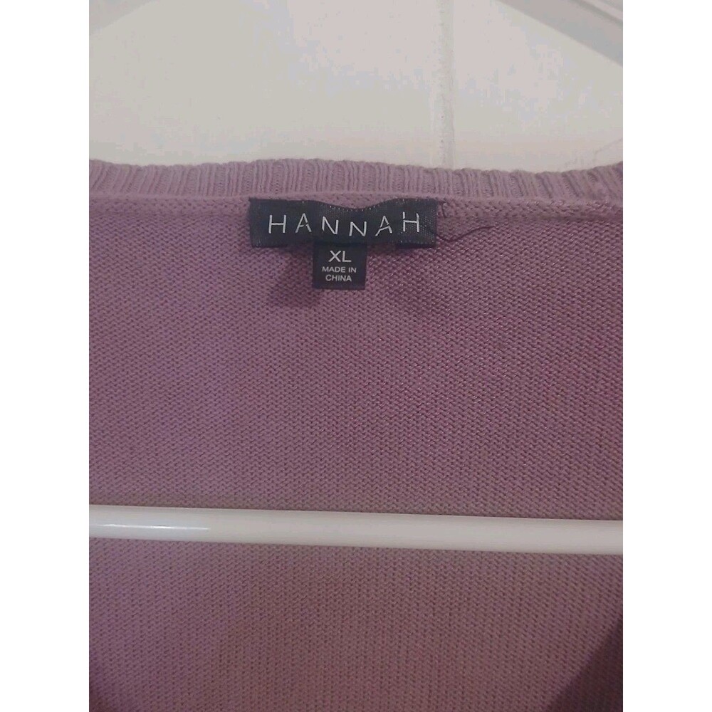Hannah Light Purple Pullover Sweater Women's XL Lace Sleeve Romantic Cottage - Picture 3 of 4